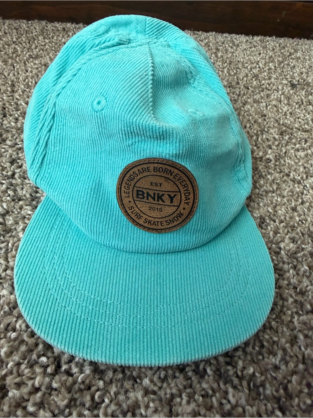 Binky Bro Infant Blue Corduroy Cotton Adjustable Baseball Cap Logo